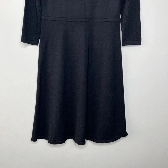 Anne Klein Black Midi Sweater Dress Sz S Office Buisness Casual Classic Comfy - Picture 9 of 11